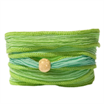 Silkearmbånd, Grøn / 1 perle<br><br><br>